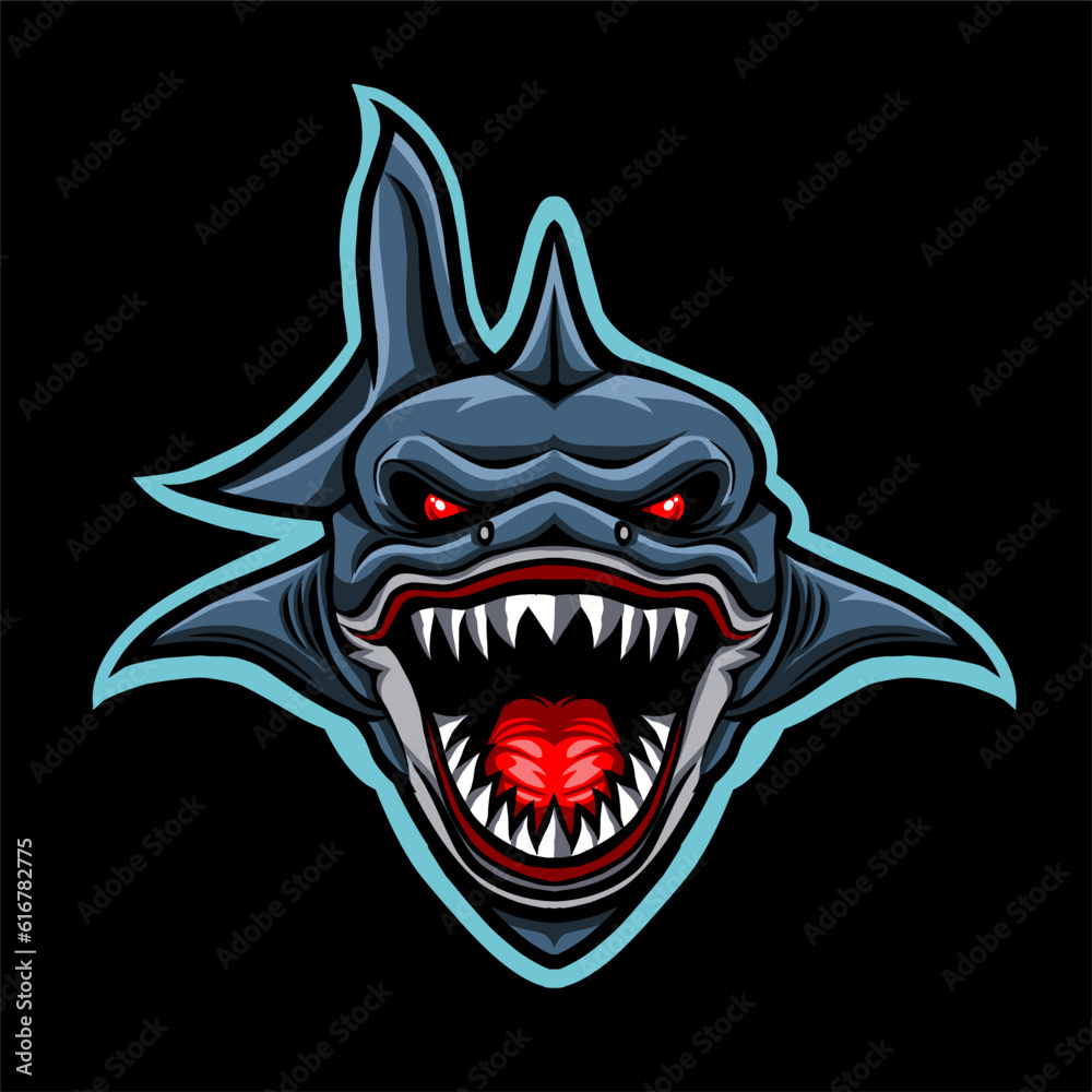 shark head Vector vintage style detail for t-shirt design, esport logo and other
