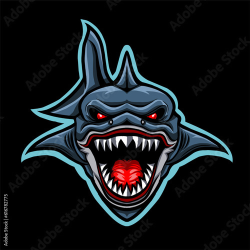 shark head Vector vintage style detail for t-shirt design, esport logo and other