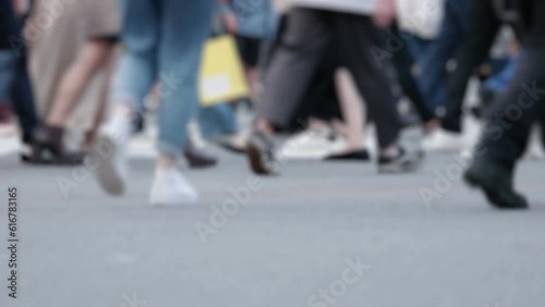 Wallpaper Mural 【社会】人々が歩いて移動する東京の渋谷スクランブル交差点　モーションブラー　ぼかし Torontodigital.ca