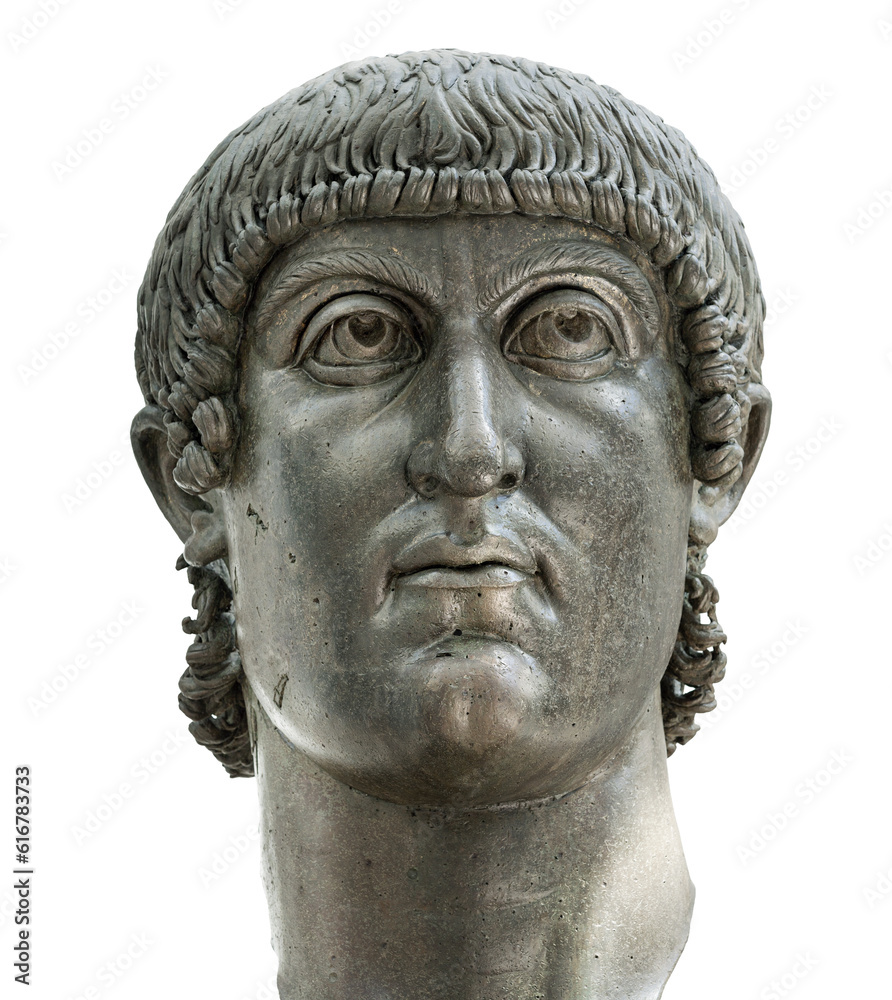 Rome, Italy, bronze Head of the Emperor Constantine