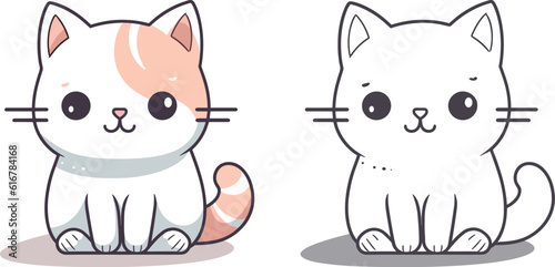 Kawaii cat flat Icon vector. Cute cat-flat illustration. Cute Kawaii cat flat illustration, Art, Icons, and Graphics.
