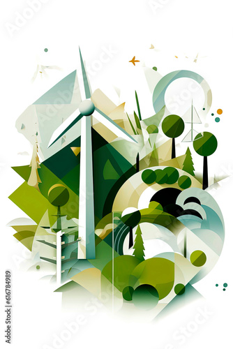 Wallpaper Mural Generative AI illustration of nature, clean energy, eco friendly, sustainability and environment icon Torontodigital.ca