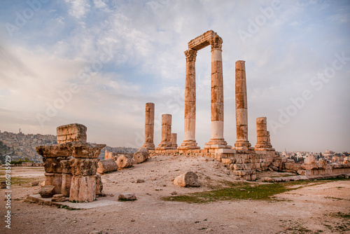 Temple of Hercules in Amman Citadel comples, Jordan. 