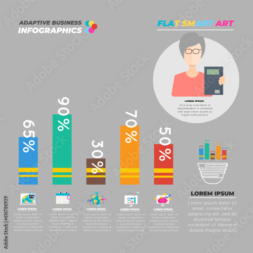 Free vector flat geometric real estate infographic