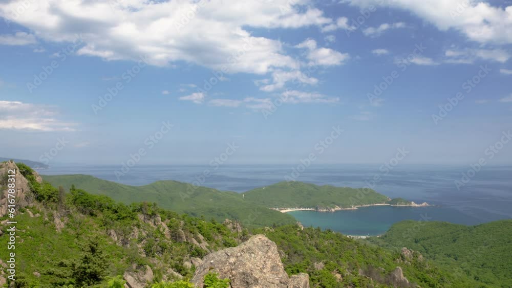 Rocks over the bay. Timelapse Rocks over the bay. Timelapse