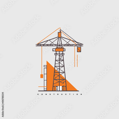 Modern abstract vector construction company logo template. Logotype for builder