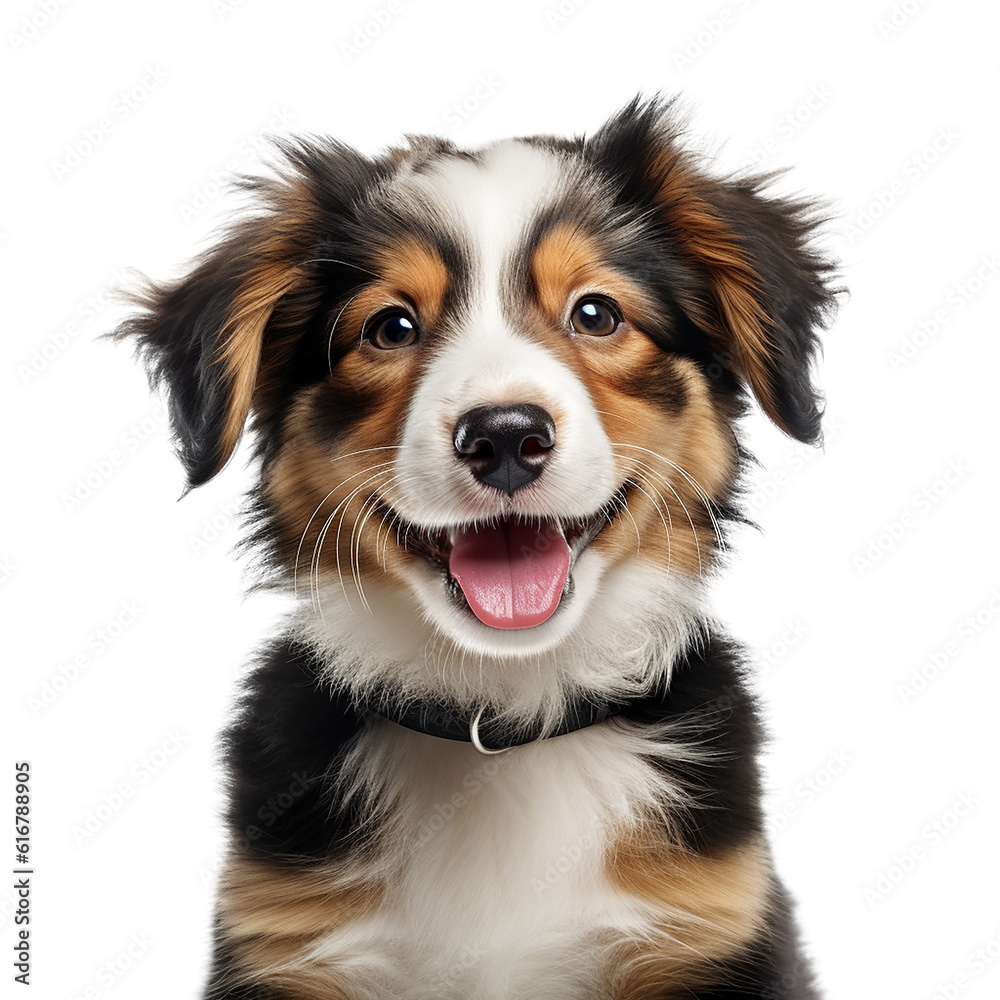 Border collie puppy cute dog on a transparent background (PNG) generative AI