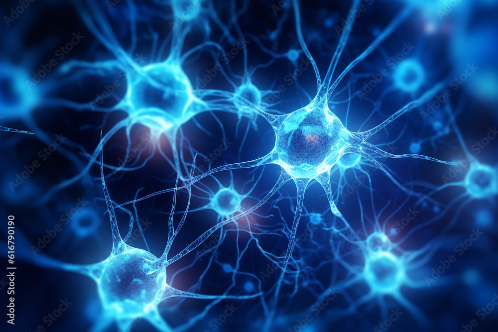 Neuron connection generated with AI. 3d microscopic render. 3d image, perfect to use as a computer background, powerpoint présentation, linkedin post, website, portfolio Neuron connection generated with AI. 3d microscopic render. 3d image, perfect to use as a computer background, powerpoint présentation, linkedin post, website, portfolio