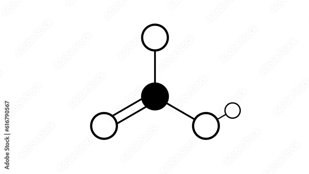 bicarbonate molecule, structural chemical formula, ball-and-stick model, isolated image polyatomic anion bicarbonate molecule, structural chemical formula, ball-and-stick model, isolated image polyatomic anion