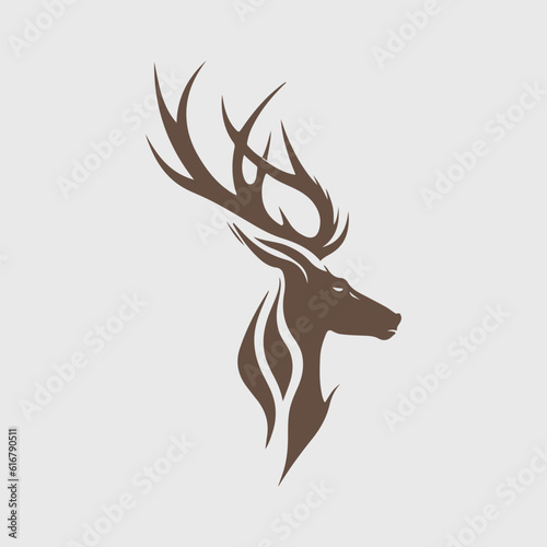 Modern abstract vector deer logo template