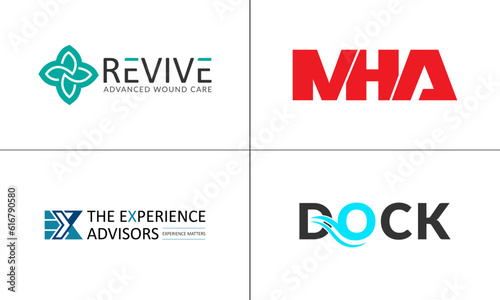 Business typography logo design bundle