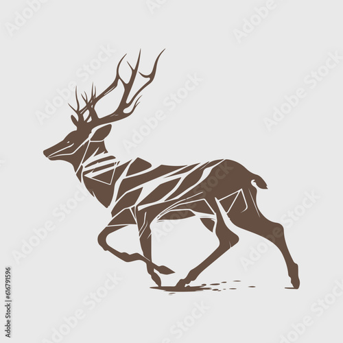 Modern abstract vector deer logo template