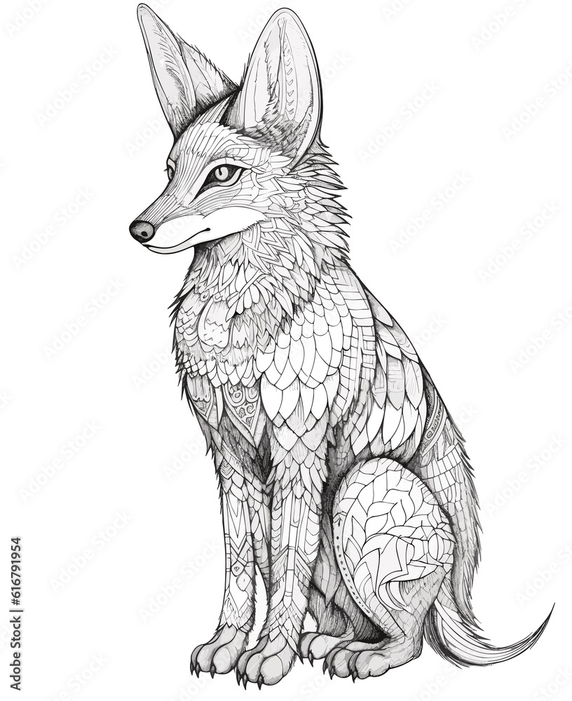 Obraz premium A drawing of a feathered fox