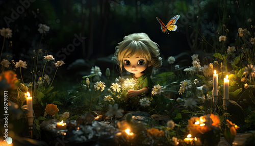 Enchanted Twilight's Grace, created with Generative Al technology