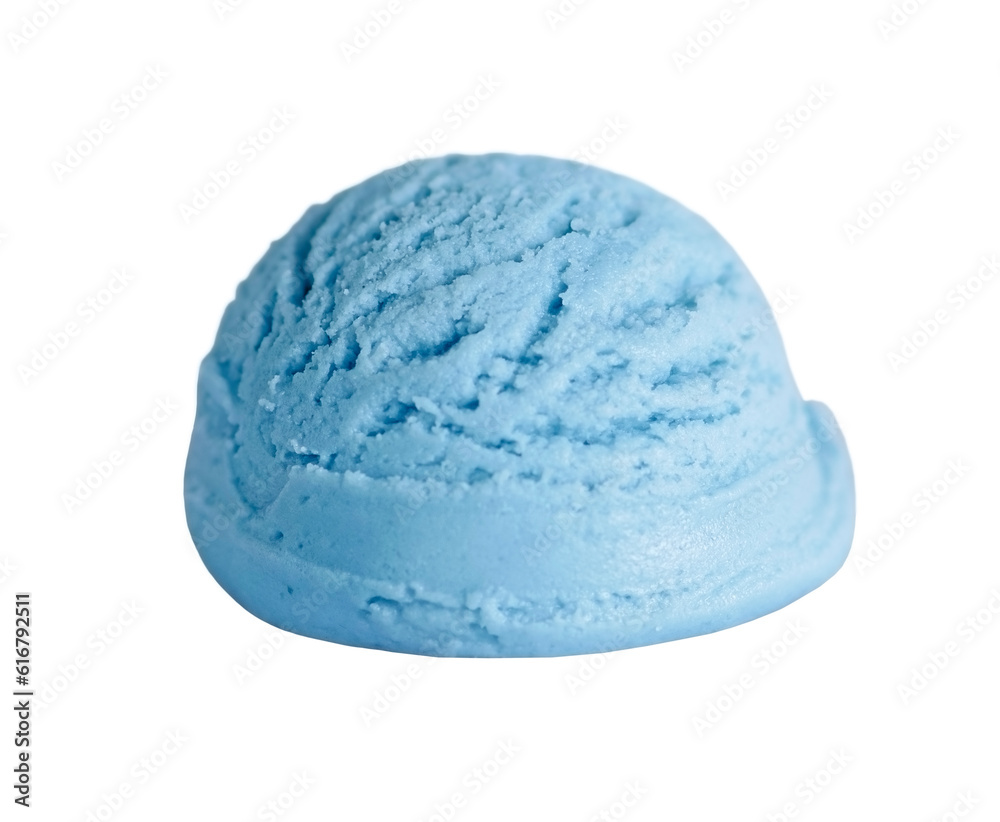 One scoop of blue ice cream isolated on white background One scoop of blue ice cream isolated on white background