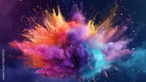 exploding powder colors in an indian style, ai generated image