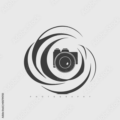 Modern abstract vector camera logo template. Photography logotype