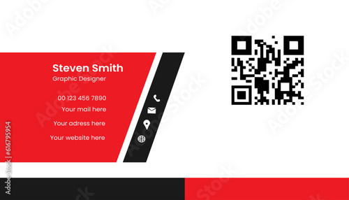 Collection of 01 horizontal Business card template design with front and back presentation photo