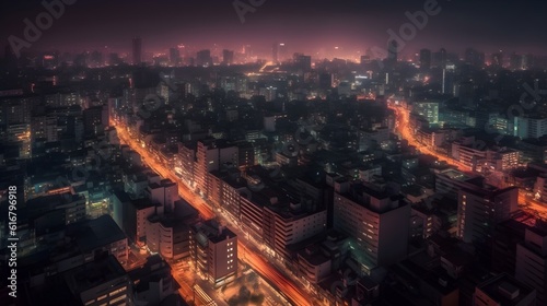 Vibrant Urban Skyline and Captivating Cityscape Illuminated at Night © Riocool