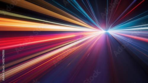 high speed car on the road with motion blur background abstract.generative ai