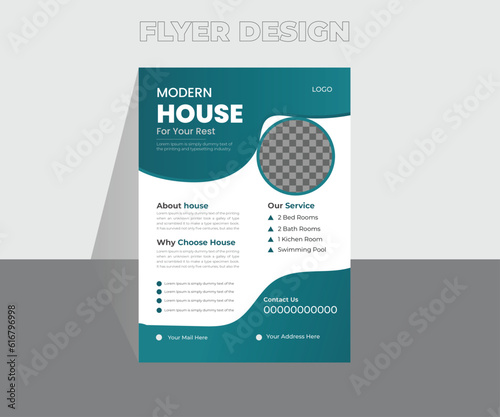 Corporate Real Estate flyer design template for print proposal.