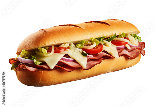 Italian sub sandwich on transparent background. Generative AI. © PNG Space