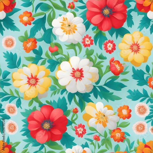 Seamless pattern with flowers