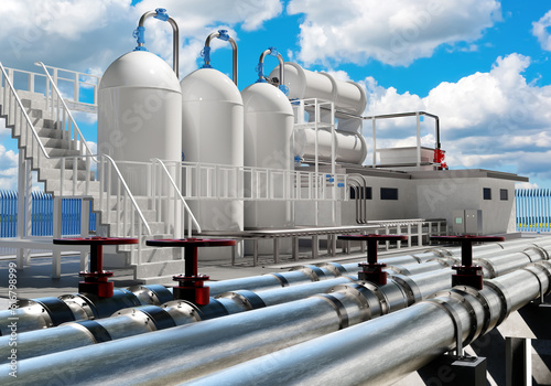 Chemical factory. Factory w...