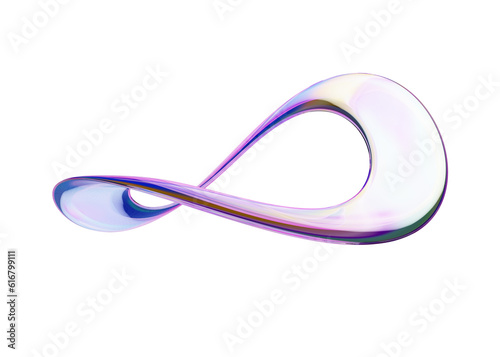 3d colorful glass geometric shape on isolated background. 3d rendering illustration.