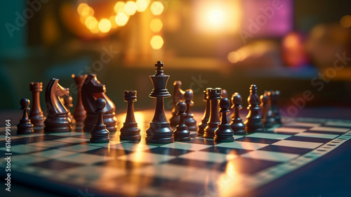 Chess board game concept of business ideas and competition and strategy ideas concep.generative ai
