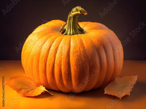 Wallpaper Mural Seasonal background Image with Pumpkin on Orange color. Torontodigital.ca