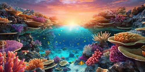 coral reef with fish © Ross
