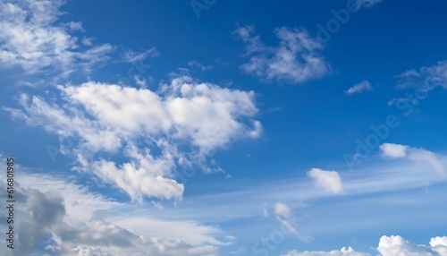 A clear sky and white clouds in the background of a landscape