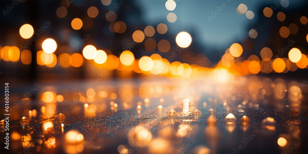 Bokeh from street lights of car light on the traffic road Bokeh from street lights of car light on the traffic road