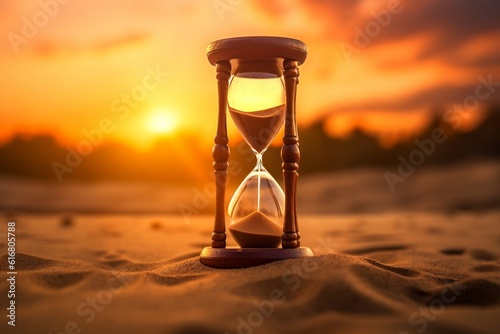 Sunset Golden Hour Hourglass. AI