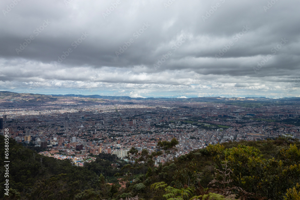 Bogota colombia landscape on sunny cloudy day