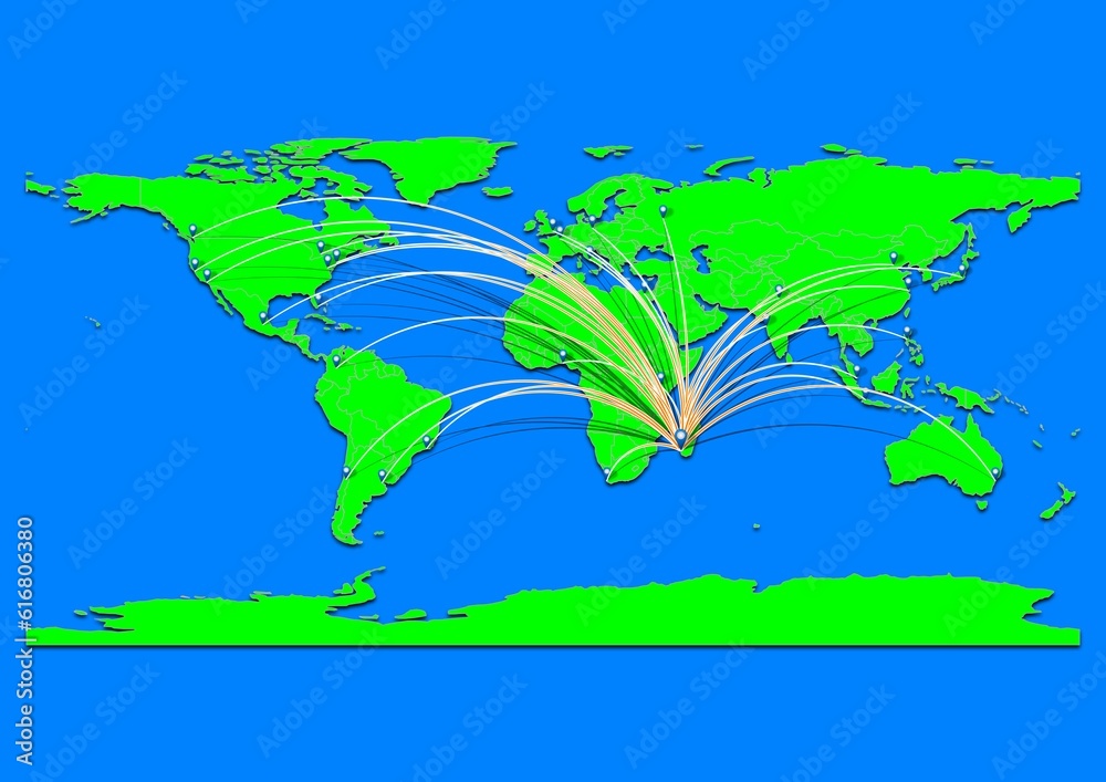 Naklejka premium Vibrant Toliara, Madagascar map - Export concept map for Toliara, Madagascar on World map. Suitable for export concepts. File is suitable for digital editing and prints of all sizes.