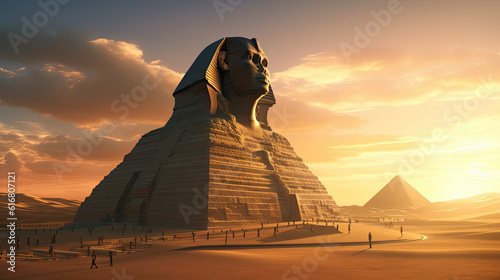 Illustration about Sci Fi pyramids game scenario - AI generated image.