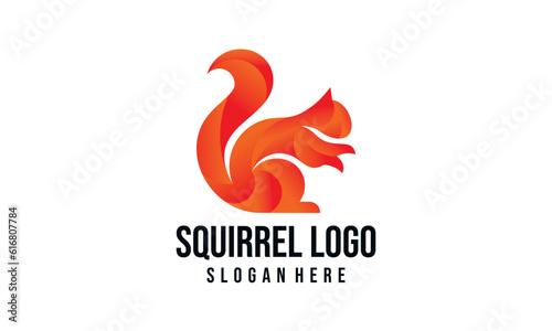 squirrel illutration vector logo design