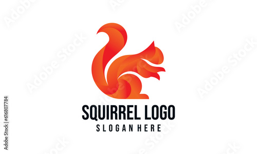 squirrel illutration vector logo design