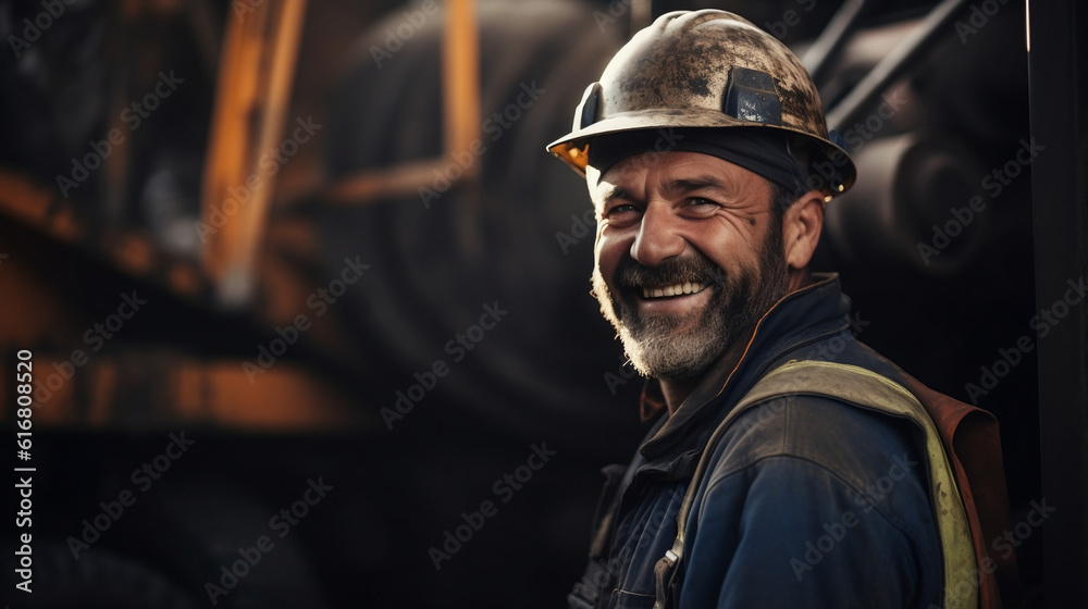 Smiling coal miner at work 2 Smiling coal miner at work 2