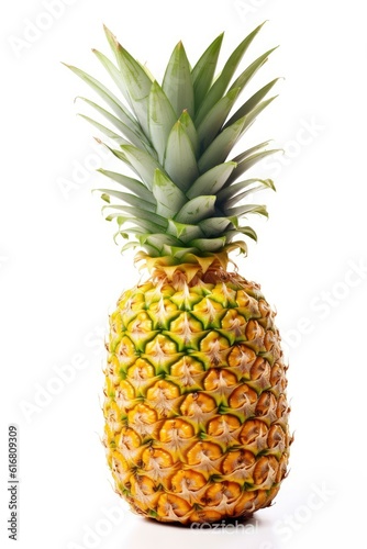 Vibrant and ripe pineapple on a clean white background created with generative ai technology