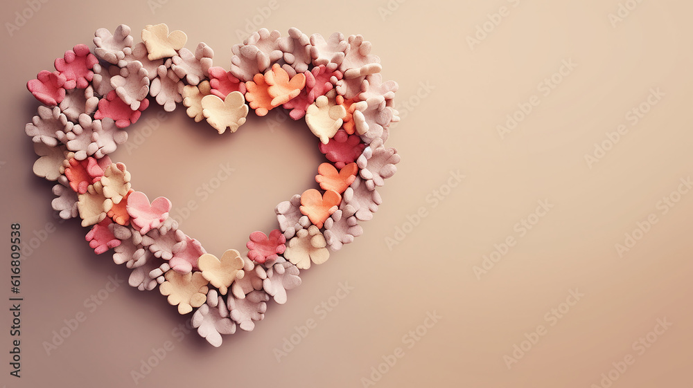 romance love symbol red heart abstract background greetings. Generative AI