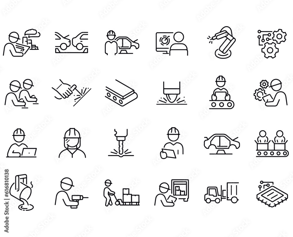 Manufacturing line icons vector design  - obrazy, fototapety, plakaty 