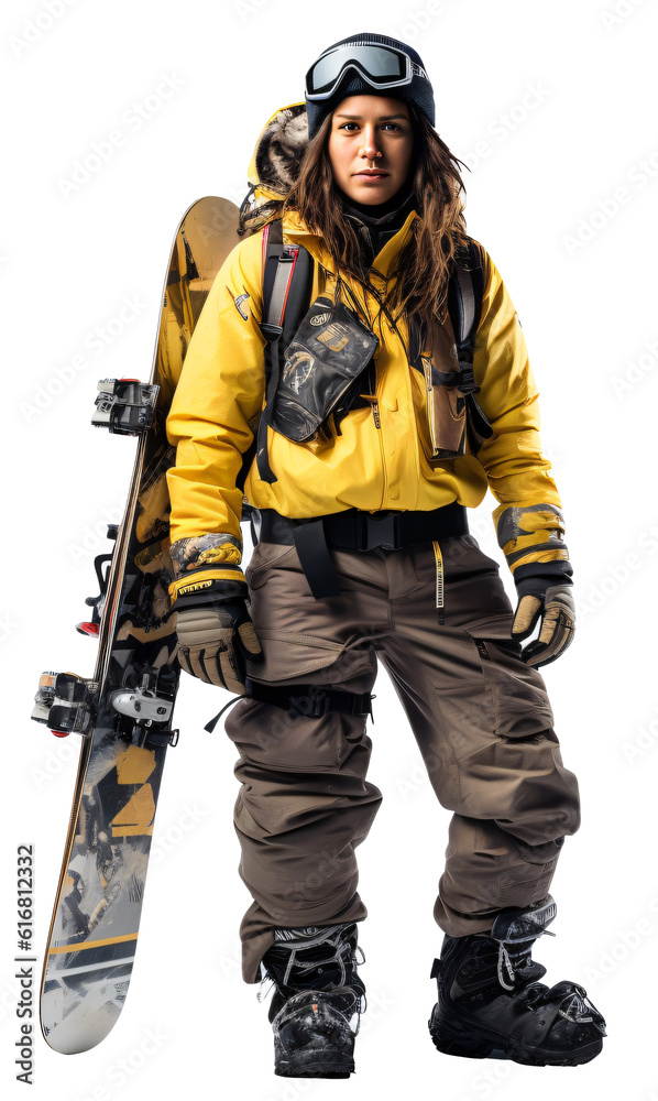 Snowboarder isolated on the transparent background PNG. AI generative. Snowboarder isolated on the transparent background PNG. AI generative.