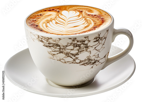 Cup of coffee isolated on the transparent background PNG. AI generative.