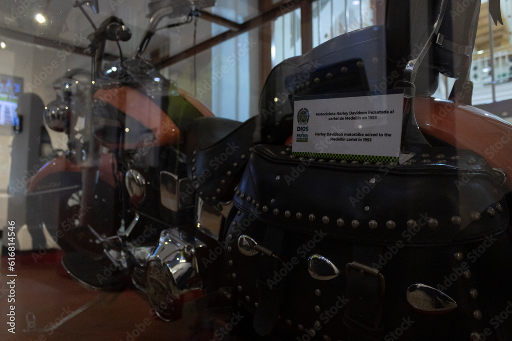 BOGOTA, COLOMBIA Harley Davidson deluxe motorcycle seized to Pablo