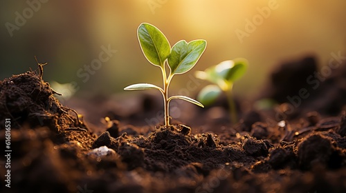 developing plant  New life idea. fresh  seed  image with a modern agricultural theme