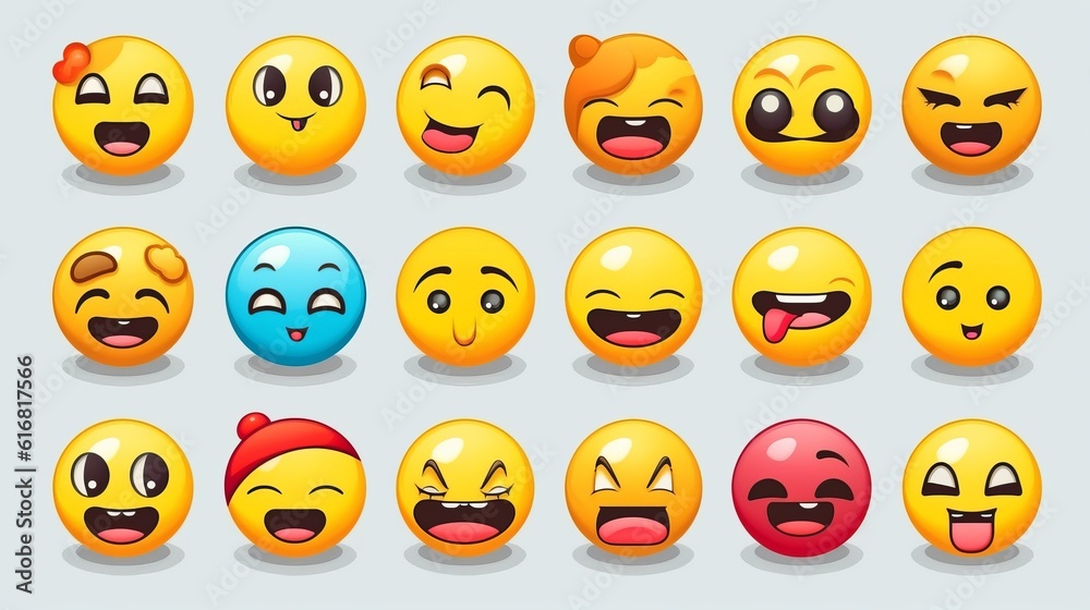 Emoticon, Emoji big set with faces and animals. Happy holiday and laughing emoticons 3d rendering background, social media and communications concept. Generative AI
Emoticon, Emoji big set with faces and animals. Happy holiday and laughing emoticons 3d rendering background, social media and communications concept. Generative AI