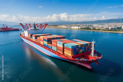 A massive container cargo ship, Generative Ai